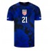 Maglie da calcio stati Uniti Timothy Weah #21 Seconda Maglia Mondiali 2022 Manica Corta